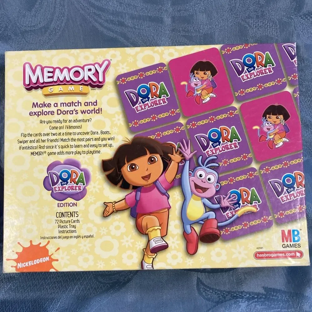 Dora The Explorer Memory Game (2009 Hasbro) Nickelodeon Preschool Matching